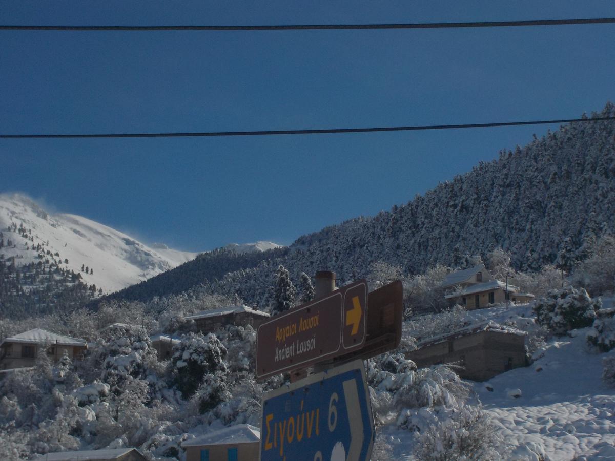 Enoikiazomena Petropoulos Aparthotel Ano Lousoi Buitenkant foto